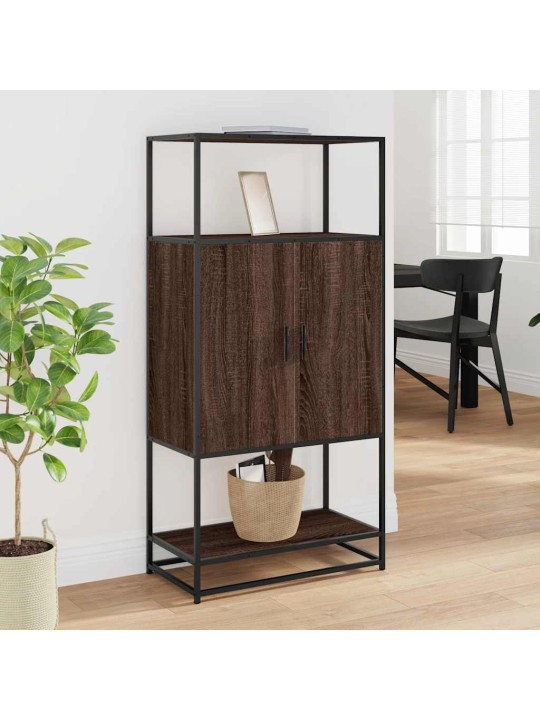 Kaappi ruskea tammi 68x35x139 cm tekninen puu ja metalli