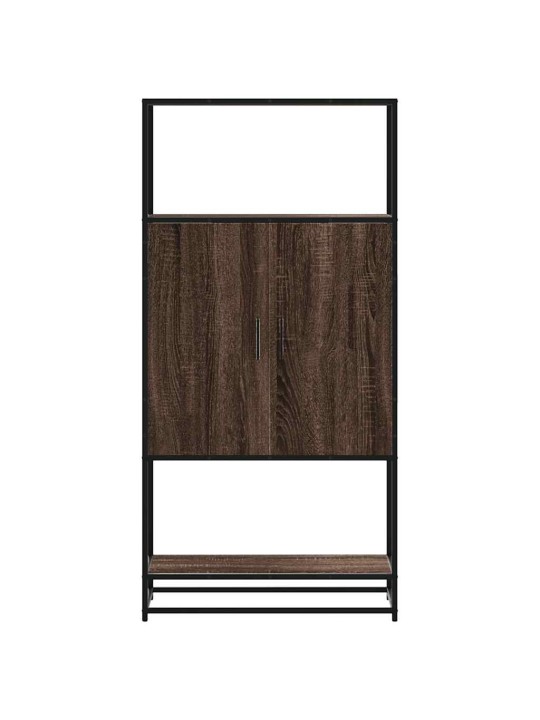 Kaappi ruskea tammi 68x35x139 cm tekninen puu ja metalli