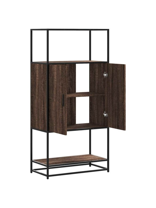 Kaappi ruskea tammi 68x35x139 cm tekninen puu ja metalli