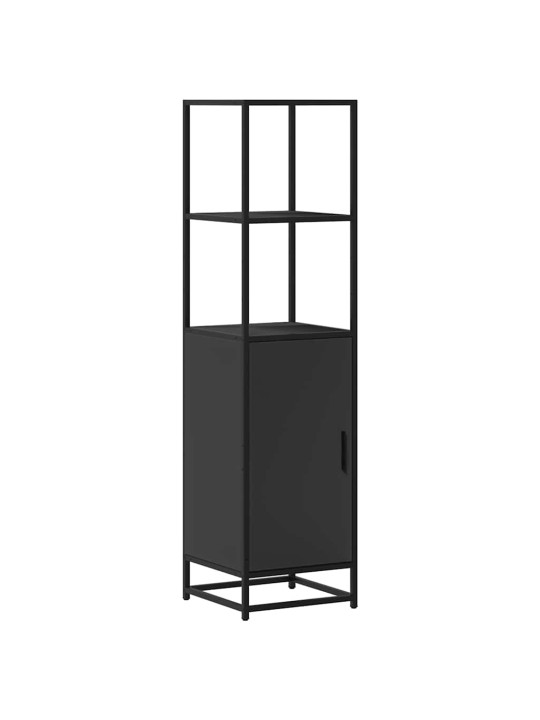 Korkeaboard musta 35,5x35x139 cm suunniteltu puu ja metalli