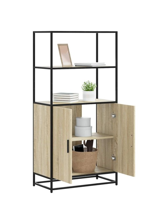 Korkeaboard sonoma tammi 68x35x139 cm suunniteltu puu metalli