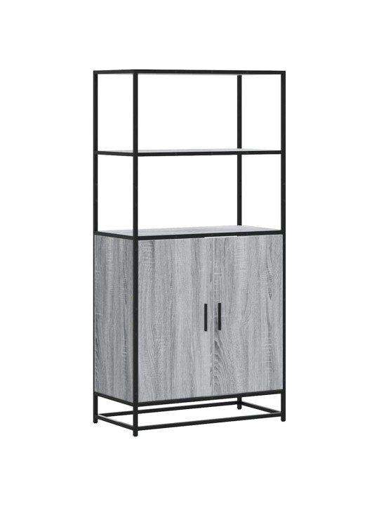 Highboard harmaa sonoma 68x35x139 cm suunniteltu puu ja metalli