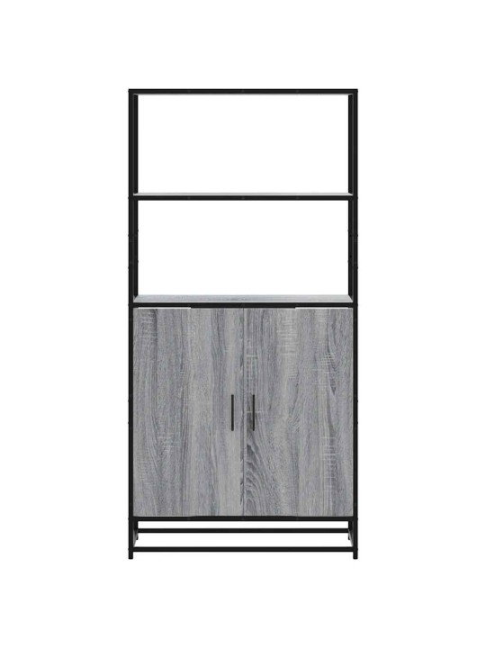 Highboard harmaa sonoma 68x35x139 cm suunniteltu puu ja metalli