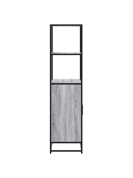 Highboard harmaa sonoma 68x35x139 cm suunniteltu puu ja metalli
