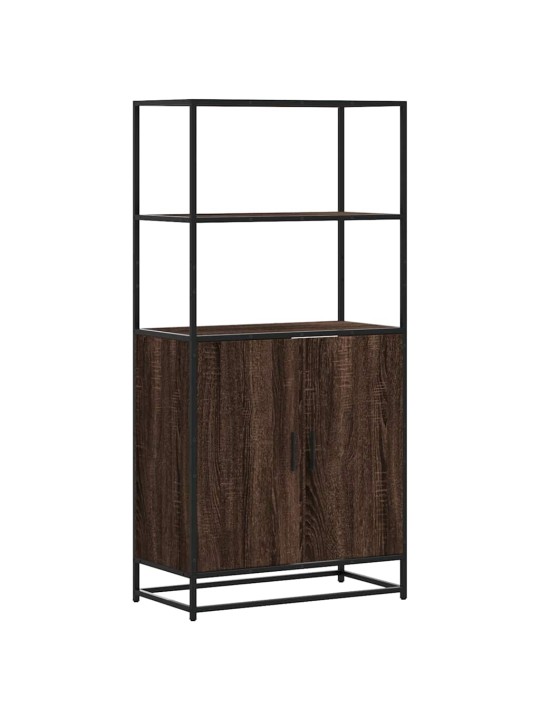 Kaappi ruskea tammi 68x35x139 cm tekninen puu ja metalli
