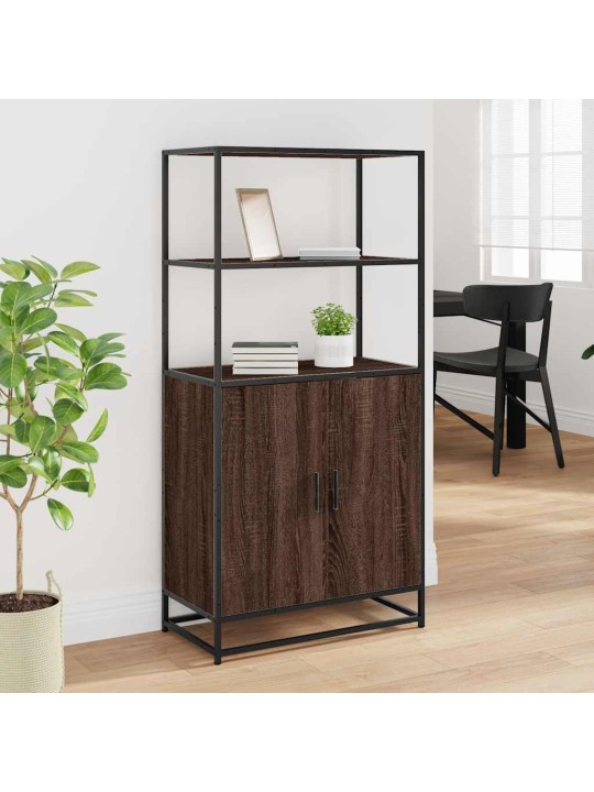 Kaappi ruskea tammi 68x35x139 cm tekninen puu ja metalli