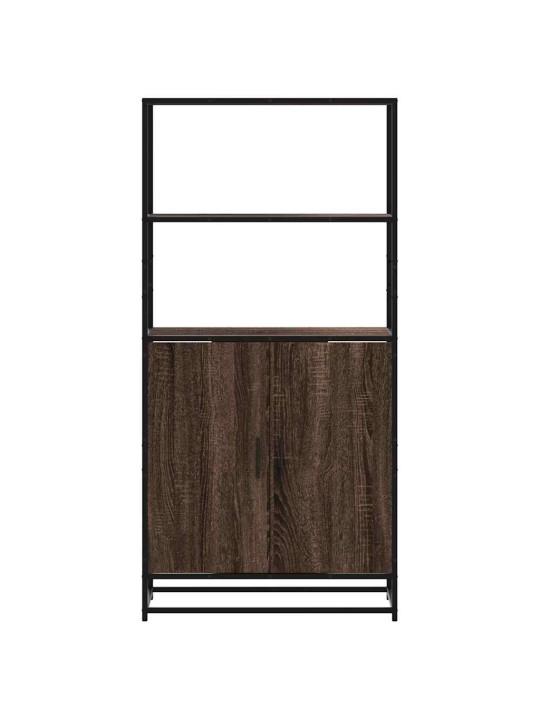 Kaappi ruskea tammi 68x35x139 cm tekninen puu ja metalli