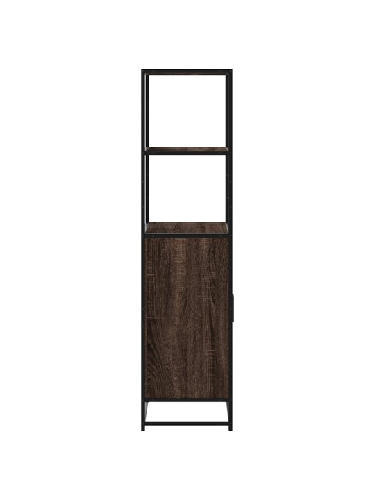Kaappi ruskea tammi 68x35x139 cm tekninen puu ja metalli