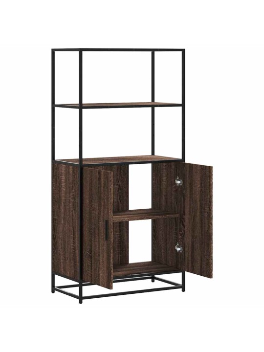 Kaappi ruskea tammi 68x35x139 cm tekninen puu ja metalli