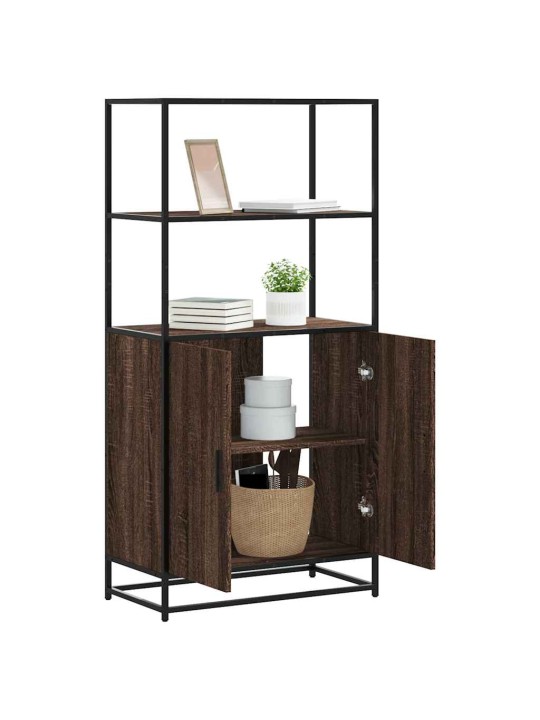 Kaappi ruskea tammi 68x35x139 cm tekninen puu ja metalli