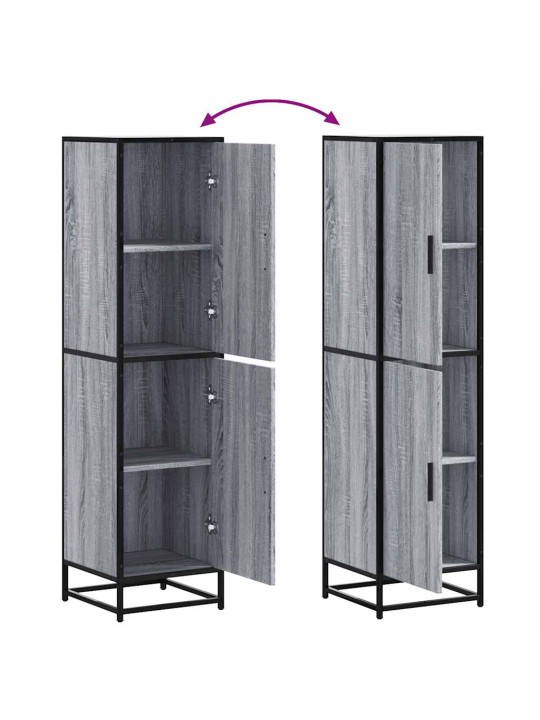 Highboard harmaa sonoma suunniteltu puu ja metalli