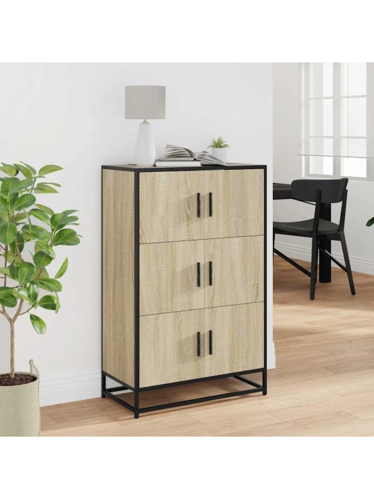 Korkeaboard sonoma tammi 68x35x106,5 cm suunniteltu puu metalli