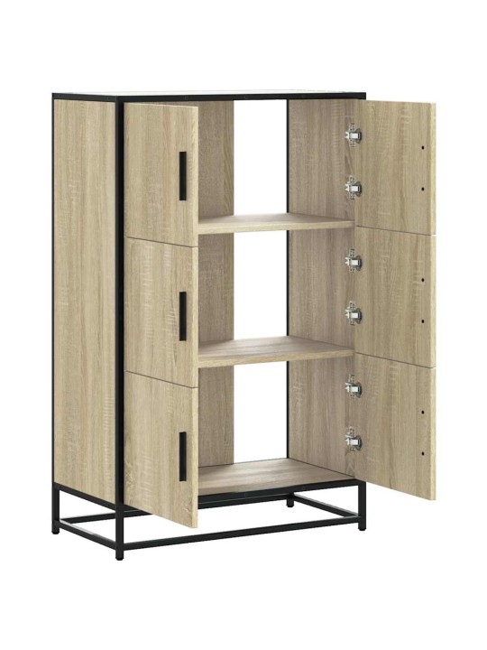 Korkeaboard sonoma tammi 68x35x106,5 cm suunniteltu puu metalli