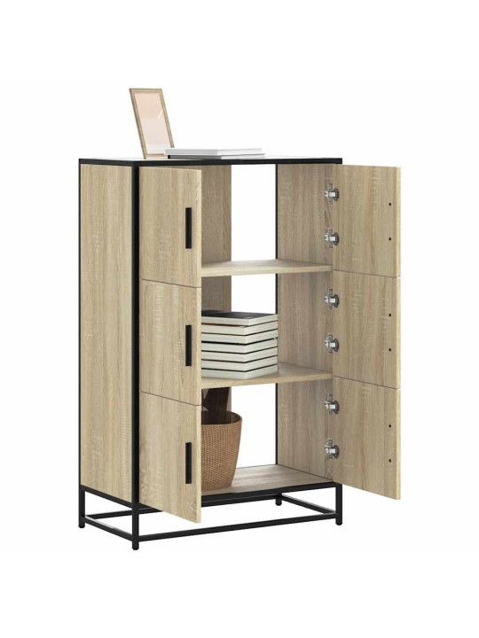 Korkeaboard sonoma tammi 68x35x106,5 cm suunniteltu puu metalli