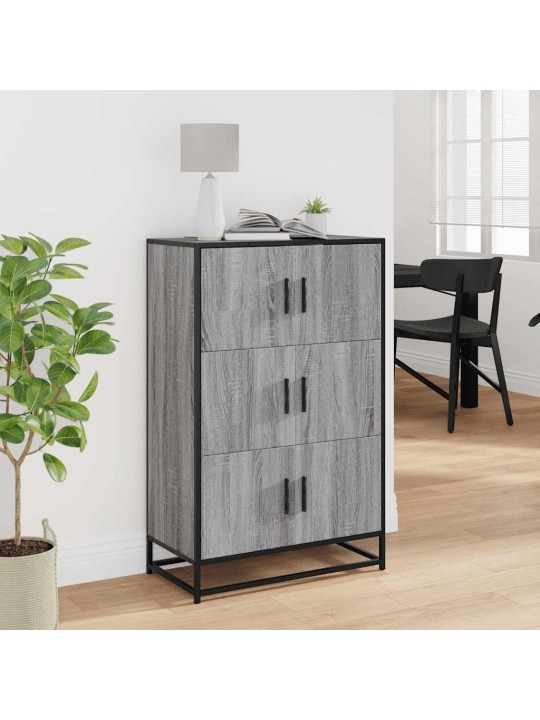 Highboard harmaa sonoma suunniteltu puu ja metalli