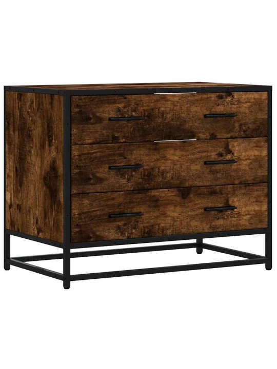 Laatikkokaappi savustettu tammi 70x41x56 cm engineered wood