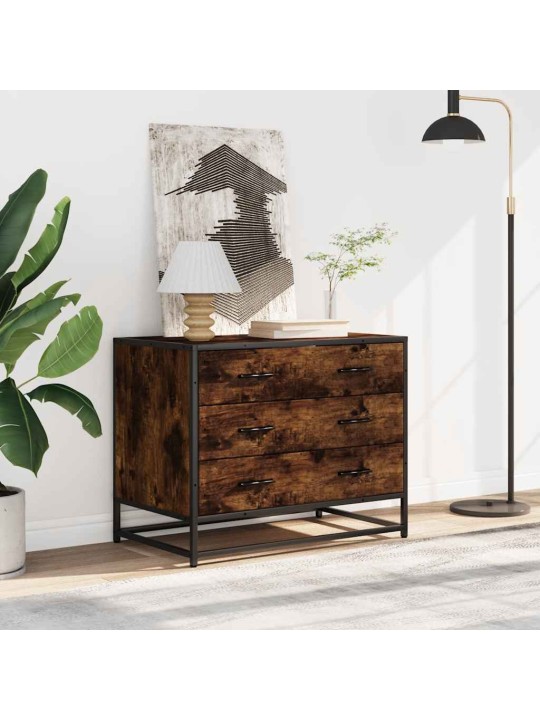 Laatikkokaappi savustettu tammi 70x41x56 cm engineered wood