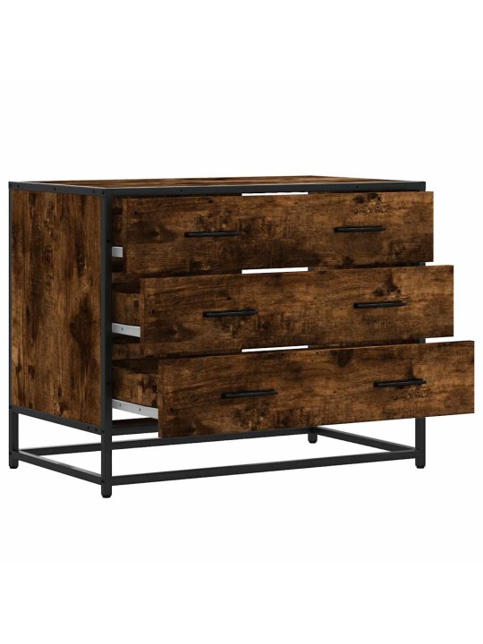 Laatikkokaappi savustettu tammi 70x41x56 cm engineered wood