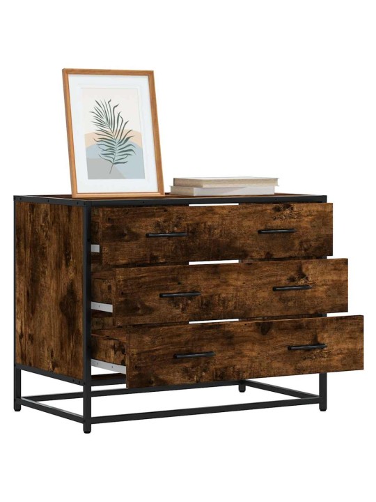 Laatikkokaappi savustettu tammi 70x41x56 cm engineered wood
