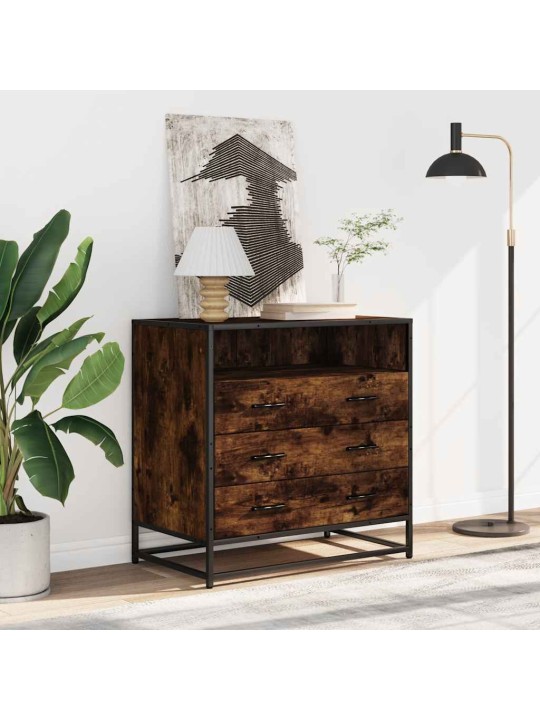 Laatikkokaappi savustettu tammi 70x41x70 cm engineered wood