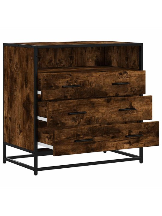 Laatikkokaappi savustettu tammi 70x41x70 cm engineered wood