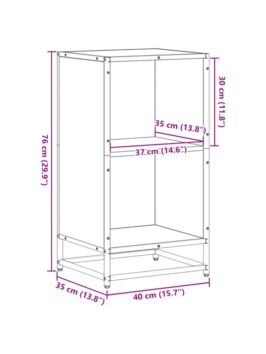 Kirjahylly musta 40x35x76 cm lastulevy