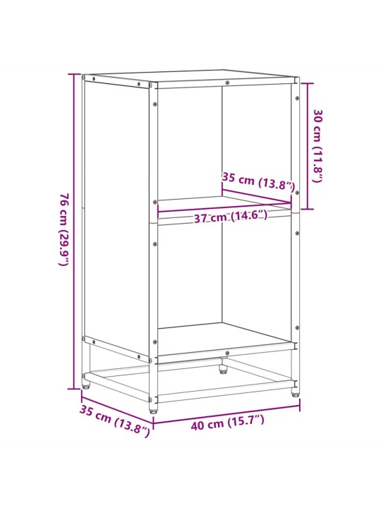 Kirjahylly sonoma-tammi 40x35x76 cm lastulevy