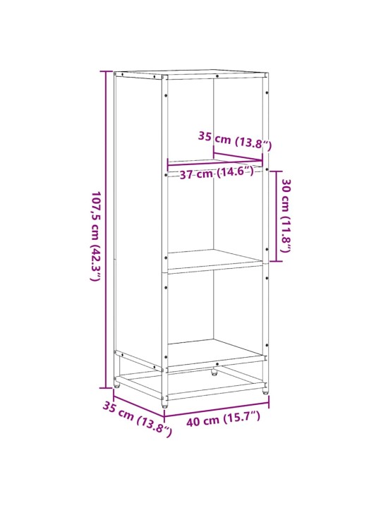Kirjakaappi ruskea tammi 40x35x107,5 cm engineered wood