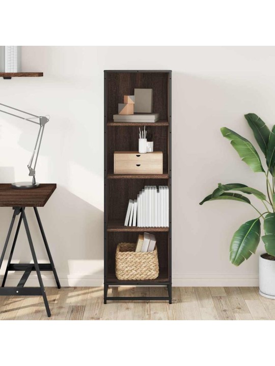 Kirjakaappi ruskea tammi 40x35x139 cm engineered wood