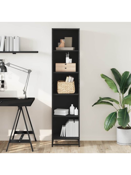 Kirjakaappi musta 40x35x170,5 cm engineered wood