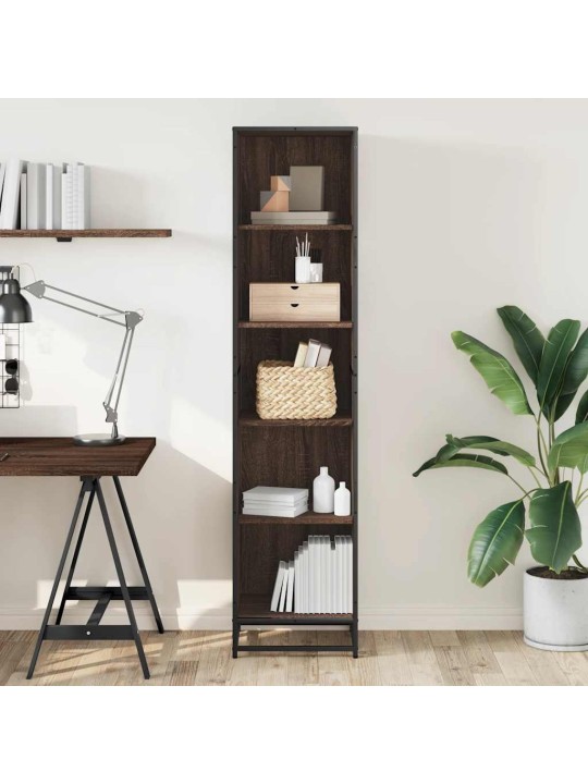 Kirjakaappi ruskea tammi 40x35x170,5 cm engineered wood