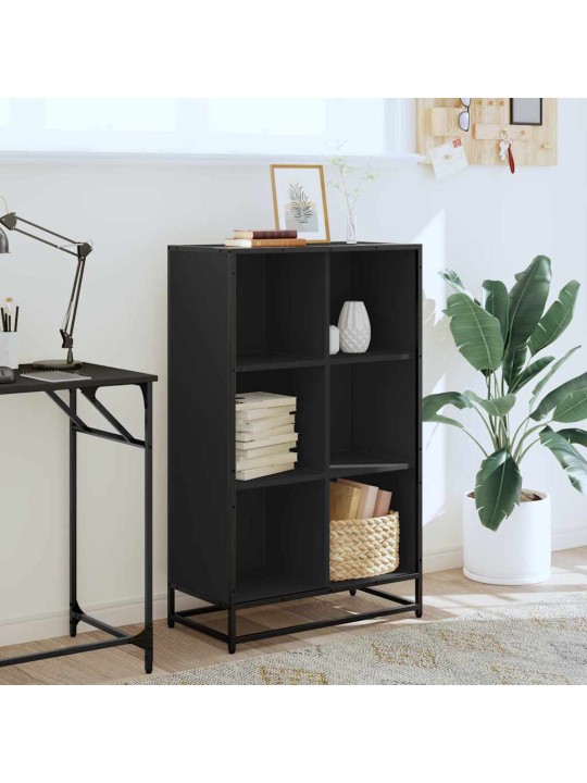 Kirjakaappi musta 65,5x33x107,5 cm engineered wood