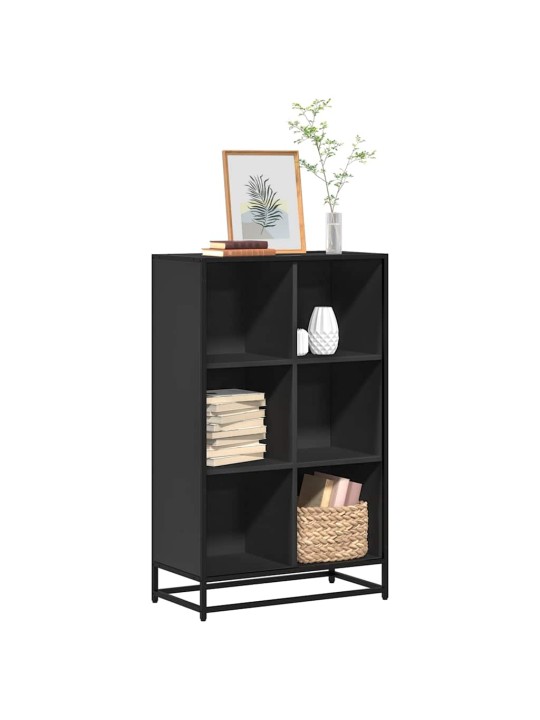 Kirjakaappi musta 65,5x33x107,5 cm engineered wood