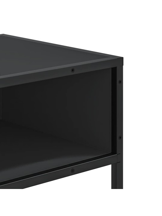 Konsolipöytä musta 90x35x80 cm tekninen puu