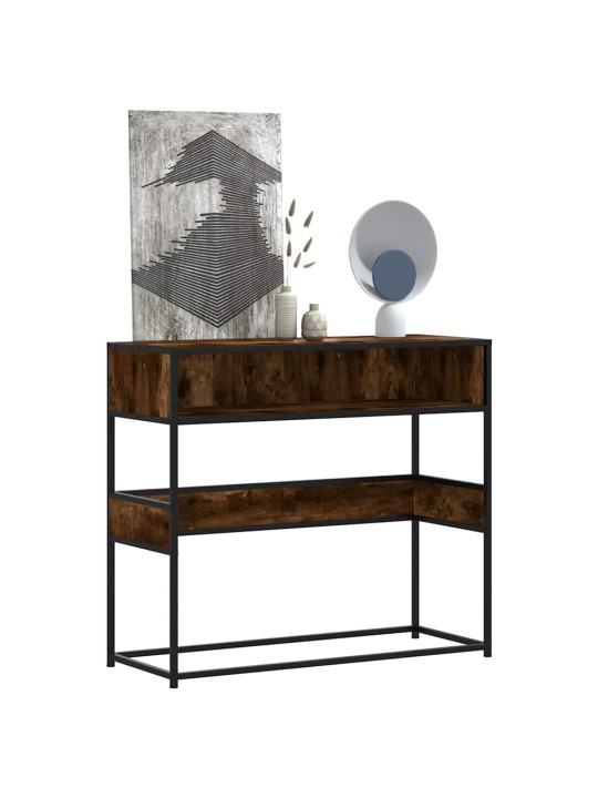 Konsolipöytä savustettu tammi 90x35x80 cm tekninen puu