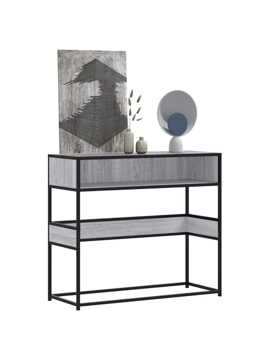 Konsolipöytä harmaa Sonoma 90x35x80 cm tekninen puu