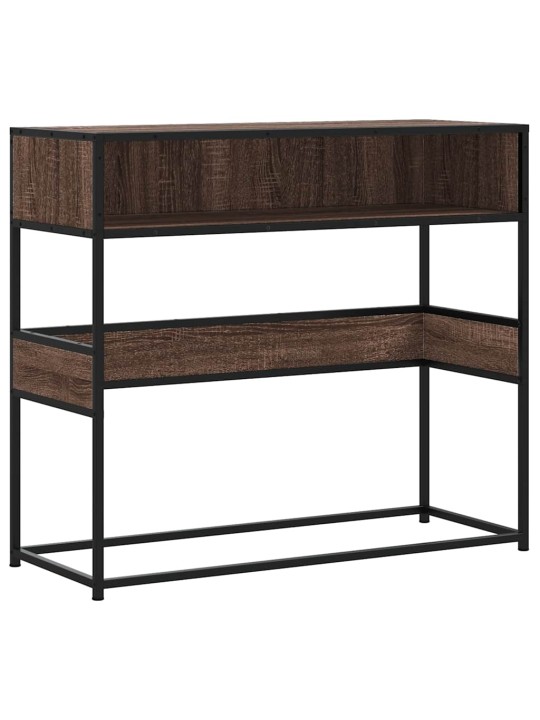 Konsolipöytä ruskea tammi 90x35x80 cm tekninen puu
