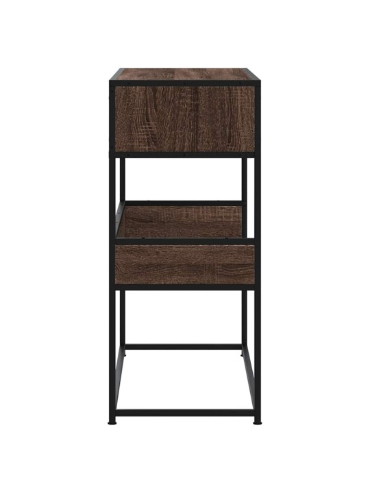 Konsolipöytä ruskea tammi 90x35x80 cm tekninen puu