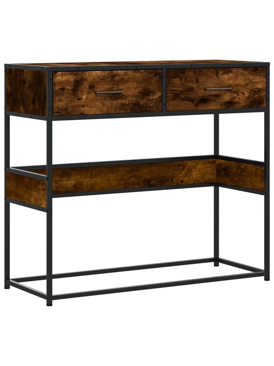 Konsolipöytä savustettu tammi 90x35x80 cm tekninen puu