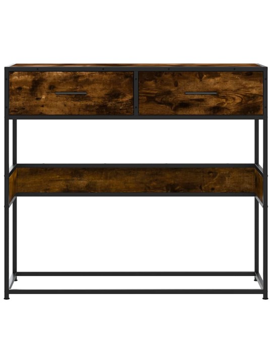 Konsolipöytä savustettu tammi 90x35x80 cm tekninen puu