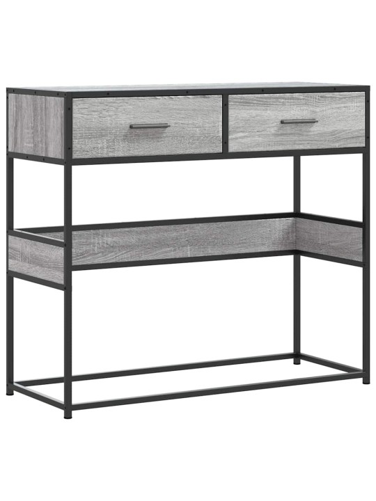 Konsolipöytä harmaa Sonoma 90x35x80 cm tekninen puu