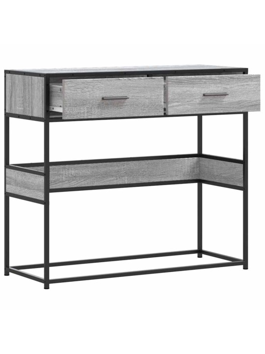 Konsolipöytä harmaa Sonoma 90x35x80 cm tekninen puu
