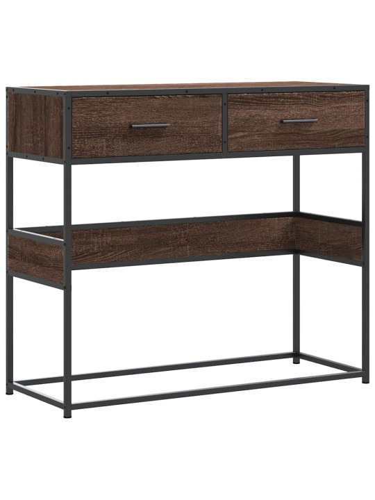 Konsolipöytä ruskea tammi 90x35x80 cm tekninen puu