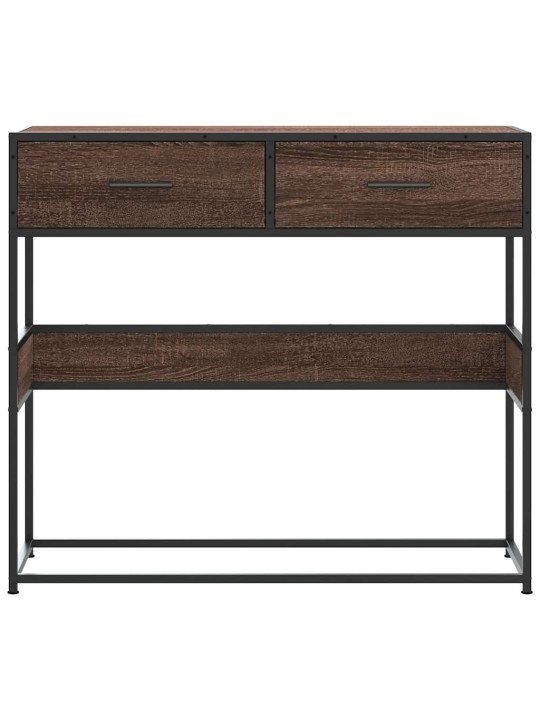 Konsolipöytä ruskea tammi 90x35x80 cm tekninen puu