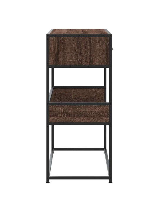 Konsolipöytä ruskea tammi 90x35x80 cm tekninen puu