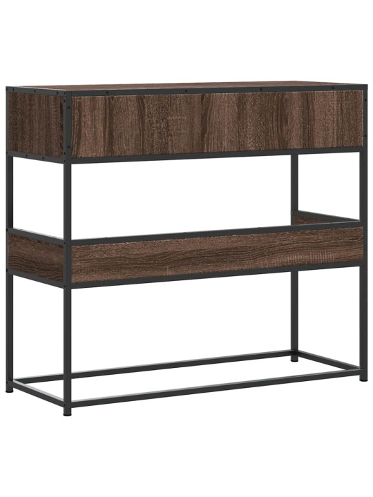 Konsolipöytä ruskea tammi 90x35x80 cm tekninen puu