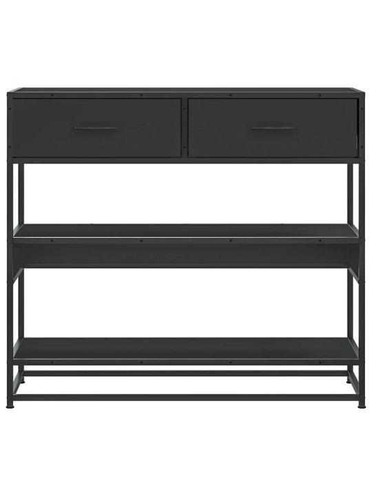 Konsolipöytä musta 90x35x80 cm tekninen puu