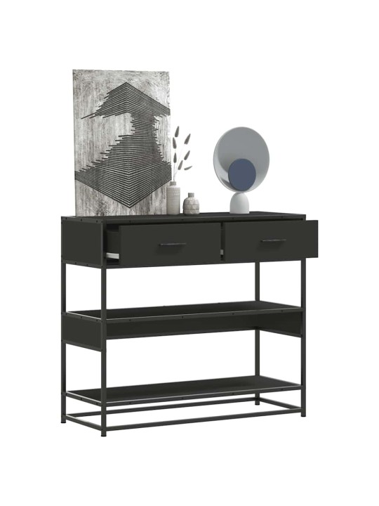 Konsolipöytä musta 90x35x80 cm tekninen puu