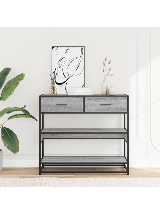 Konsolipöytä harmaa Sonoma 90x35x80 cm tekninen puu