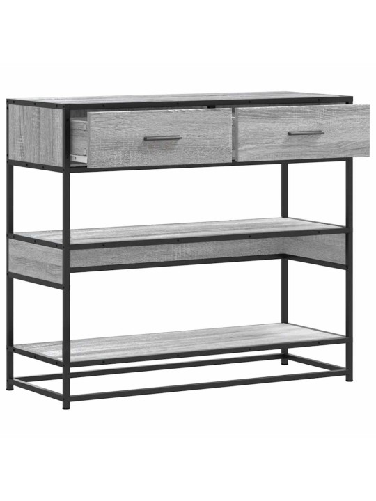 Konsolipöytä harmaa Sonoma 90x35x80 cm tekninen puu